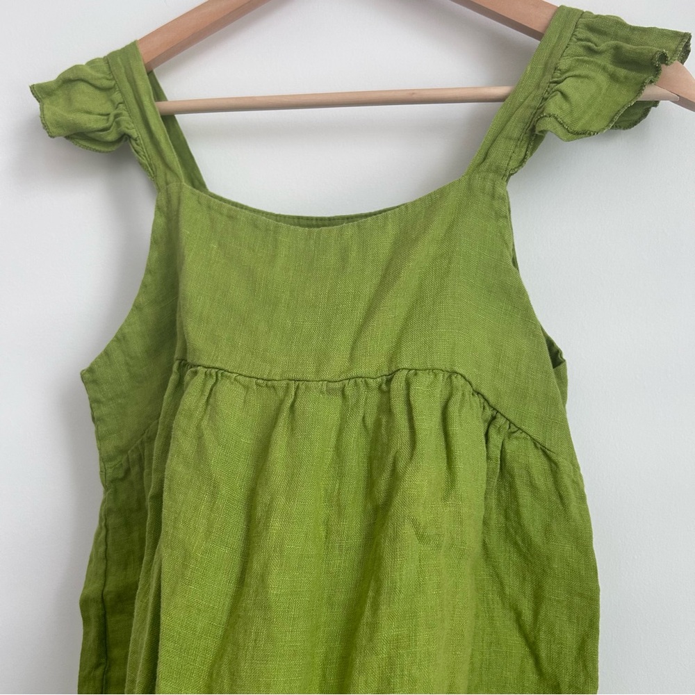 Green Ruffle Strap Tank Top - Picture 3 of 5